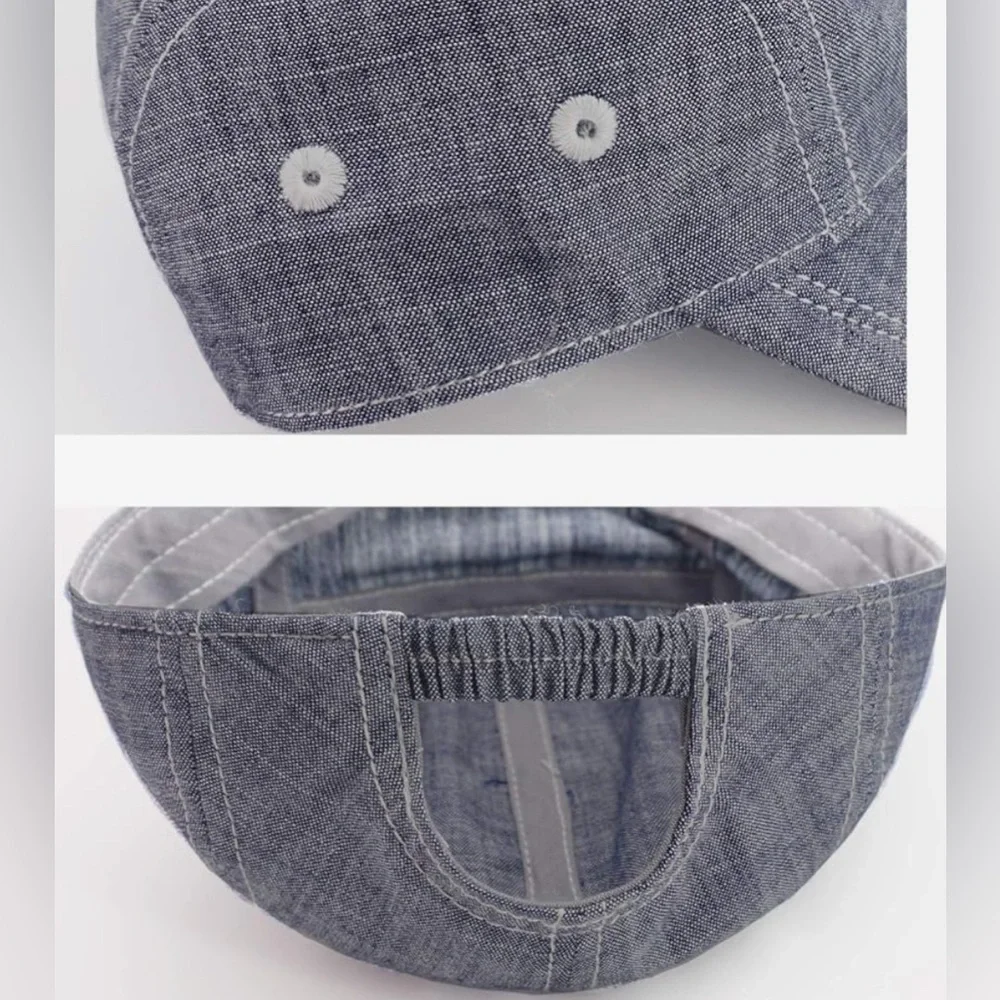 Keepersheep Light Gray & Chambray Baby Cap Set | 6-12M